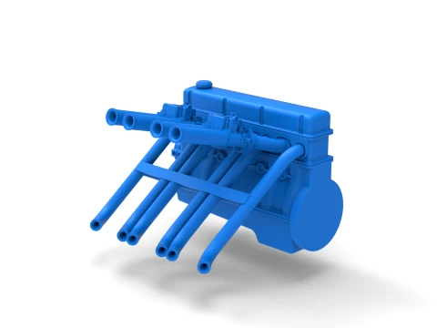 Engine of Vintage dragster Scale 1 to 25 3D Print Model