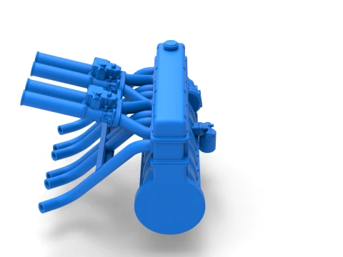 Engine of Vintage dragster Scale 1 to 25 3D Print Model