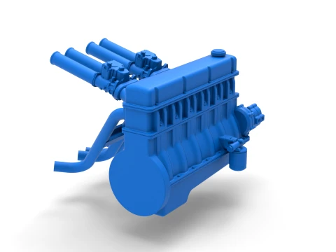 Engine of Vintage dragster Scale 1 to 25 3D Print Model