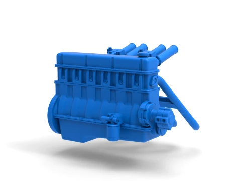 Engine of Vintage dragster Scale 1 to 25 3D Print Model