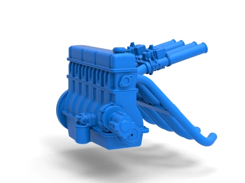 Engine of Vintage dragster Scale 1 to 25 3D Print Model