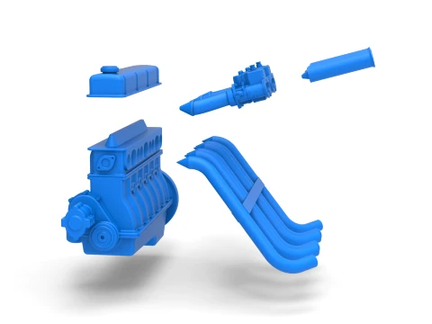 Engine of Vintage dragster Scale 1 to 25 3D Print Model