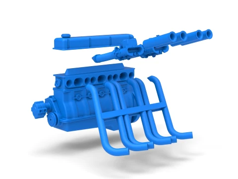 Engine of Vintage dragster Scale 1 to 25 3D Print Model
