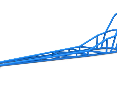 Frame of old school Front engine dragster Version 8 Scale 1 to 25 3D Print Model