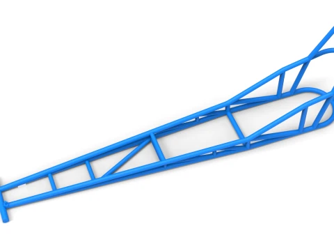 Frame of old school Front engine dragster Version 8 Scale 1 to 25 3D Print Model
