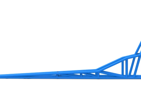 Frame of old school Front engine dragster Version 8 Scale 1 to 25 3D Print Model