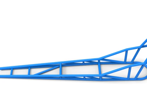 Frame of old school Front engine dragster Version 8 Scale 1 to 25 3D Print Model