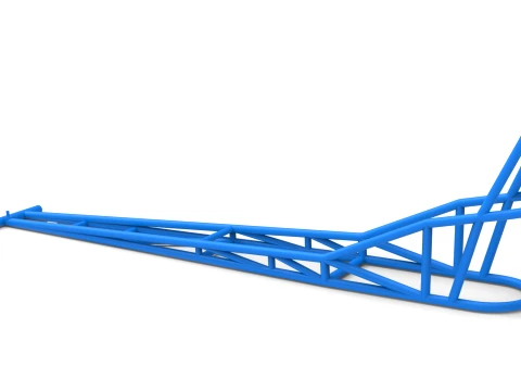 Frame of old school Front engine dragster Version 8 Scale 1 to 25 3D Print Model