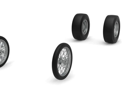 Wheel Set of Vintage Front engine dragster Version 8 Scale 1 to 25 3D Print Model
