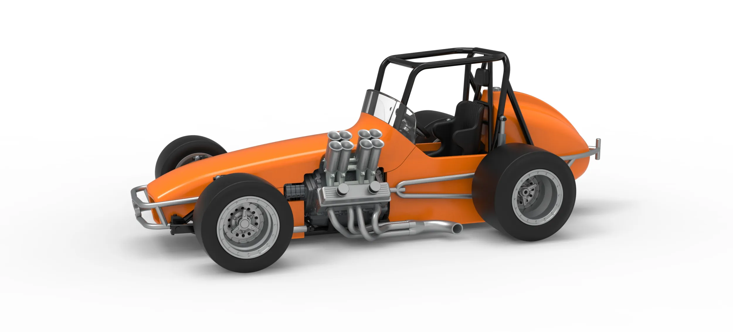 Vintage Pavement Sprint car Scale 1 to 25 3D Print Model .c4d .max .obj .3ds .fbx .stl .blend 