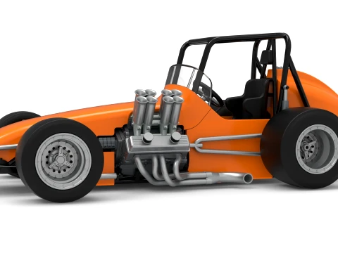 Vintage Pavement Sprint car Scale 1 to 25 3D Print Model