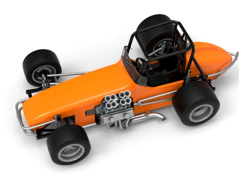 Vintage Pavement Sprint car Scale 1 to 25 3D Print Model