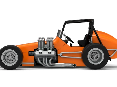 Vintage Pavement Sprint car Scale 1 to 25 3D Print Model