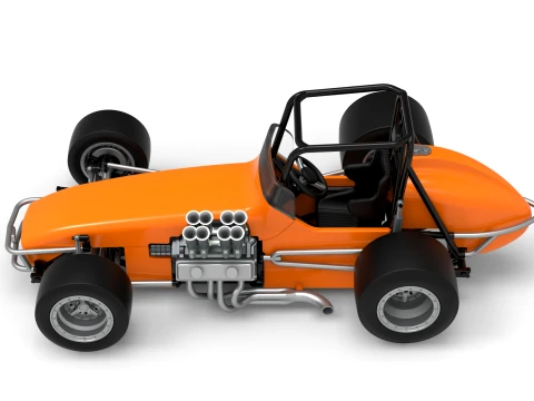 Vintage Pavement Sprint car Scale 1 to 25 3D Print Model