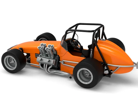Vintage Pavement Sprint car Scale 1 to 25 3D Print Model