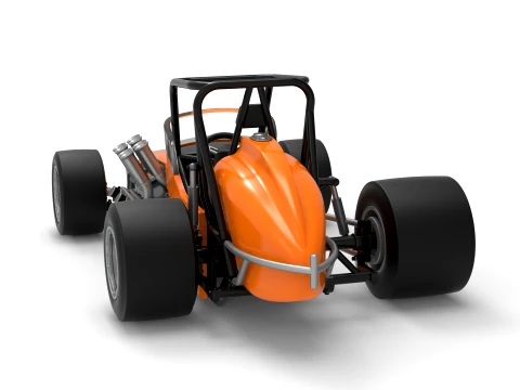 Vintage Pavement Sprint car Scale 1 to 25 3D Print Model