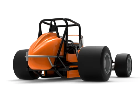 Vintage Pavement Sprint car Scale 1 to 25 3D Print Model
