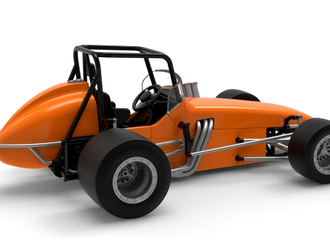 Vintage Pavement Sprint car Scale 1 to 25 3D Print Model