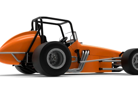 Vintage Pavement Sprint car Scale 1 to 25 3D Print Model
