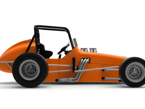 Vintage Pavement Sprint car Scale 1 to 25 3D Print Model