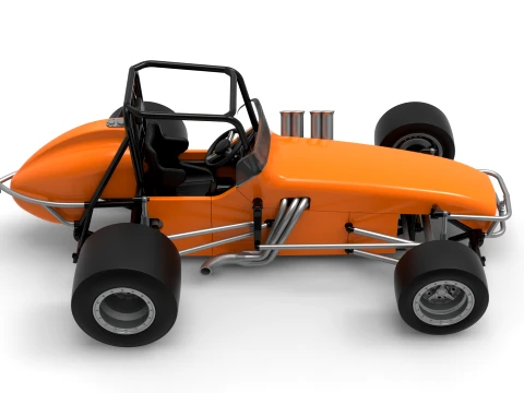 Vintage Pavement Sprint car Scale 1 to 25 3D Print Model