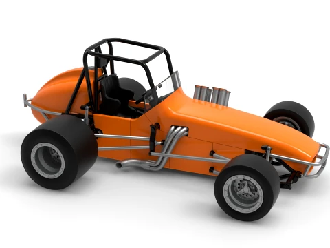 Vintage Pavement Sprint car Scale 1 to 25 3D Print Model