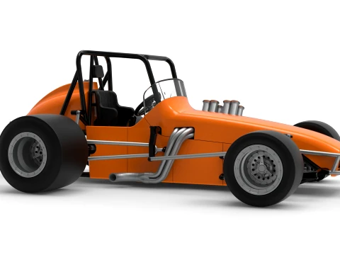 Vintage Pavement Sprint car Scale 1 to 25 3D Print Model