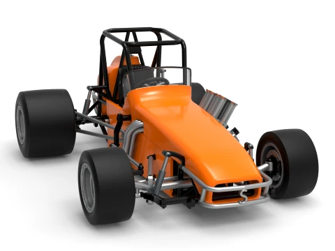 Vintage Pavement Sprint car Scale 1 to 25 3D Print Model