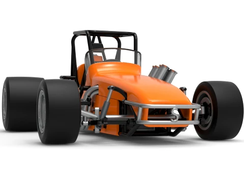 Vintage Pavement Sprint car Scale 1 to 25 3D Print Model