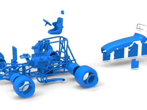 Vintage Pavement Sprint car Scale 1 to 25 3D Print Model