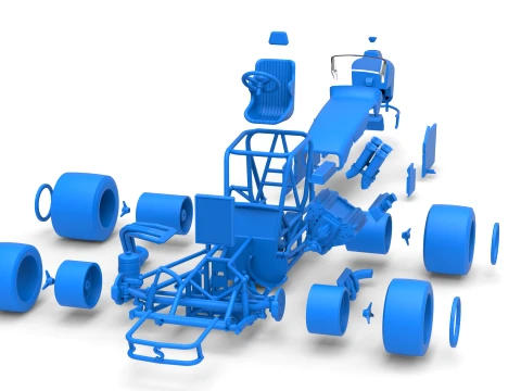 Vintage Pavement Sprint car Scale 1 to 25 3D Print Model