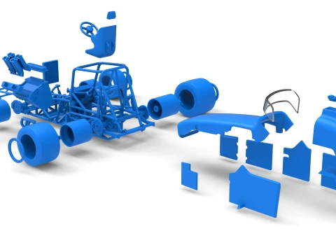 Vintage Pavement Sprint car Scale 1 to 25 3D Print Model