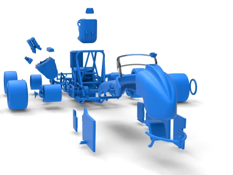 Vintage Pavement Sprint car Scale 1 to 25 3D Print Model
