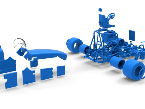 Vintage Pavement Sprint car Scale 1 to 25 3D Print Model
