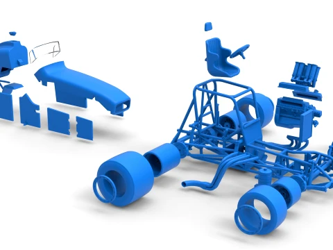 Vintage Pavement Sprint car Scale 1 to 25 3D Print Model
