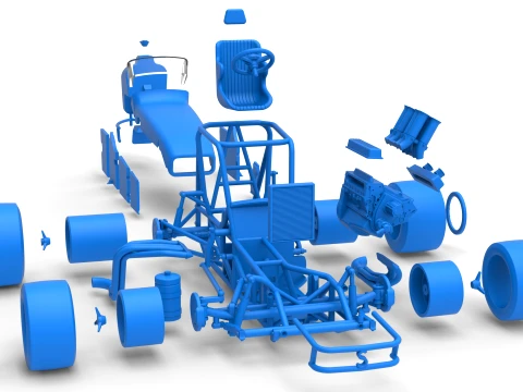 Vintage Pavement Sprint car Scale 1 to 25 3D Print Model