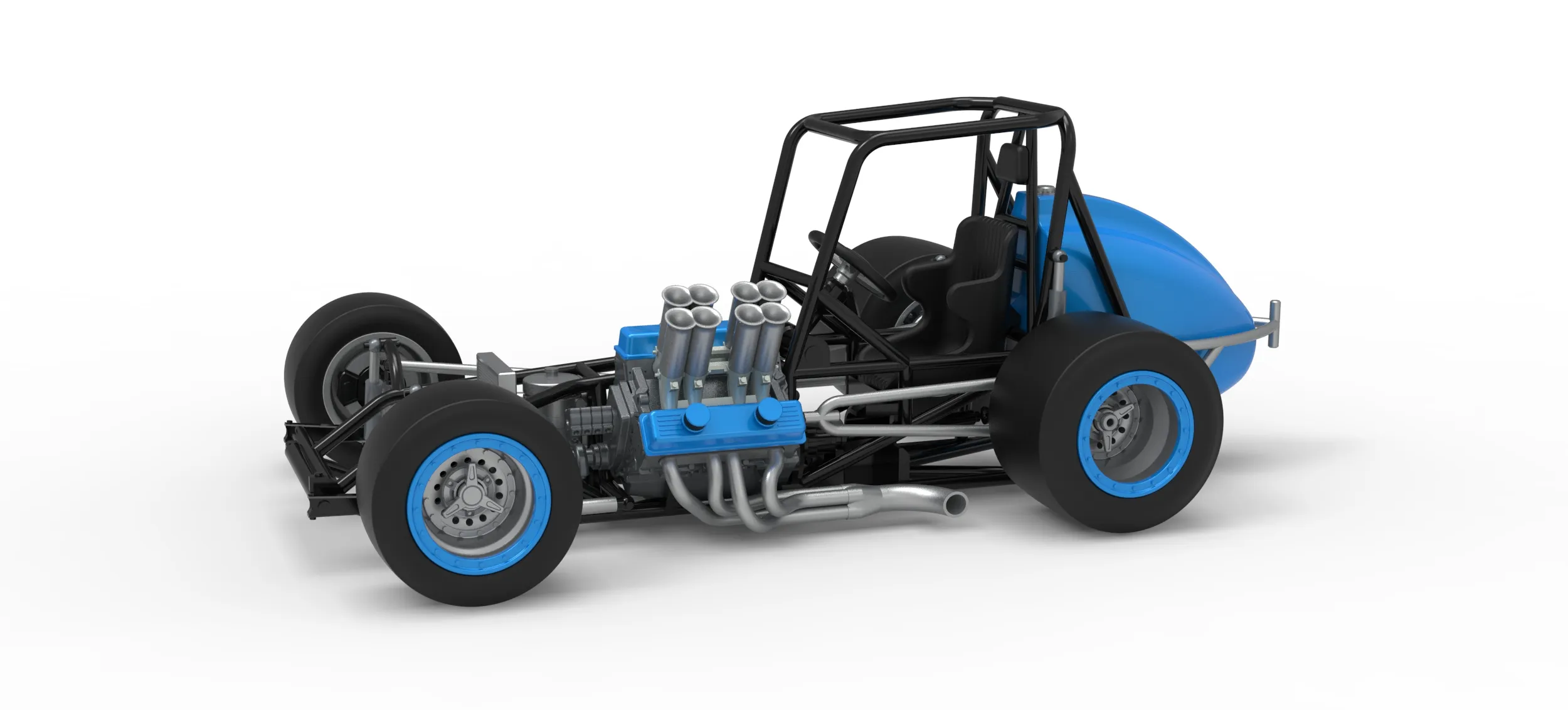 Vintage Pavement Sprint car Base Scale 1 to 25 3D Print Model .c4d .max .obj .3ds .fbx .stl .blend 