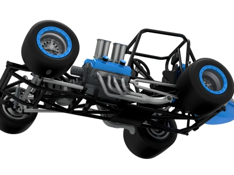 Vintage Pavement Sprint car Base Scale 1 to 25 3D Print Model