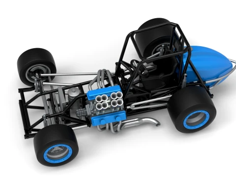 Vintage Pavement Sprint car Base Scale 1 to 25 3D Print Model
