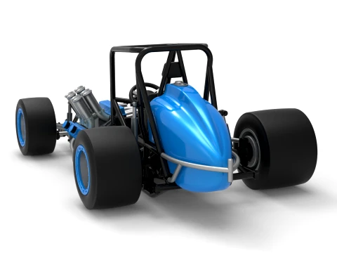 Vintage Pavement Sprint car Base Scale 1 to 25 3D Print Model