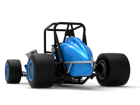 Vintage Pavement Sprint car Base Scale 1 to 25 3D Print Model