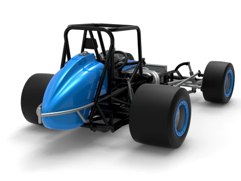 Vintage Pavement Sprint car Base Scale 1 to 25 3D Print Model
