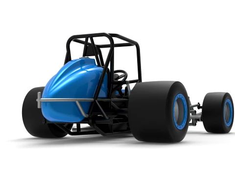 Vintage Pavement Sprint car Base Scale 1 to 25 3D Print Model