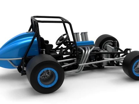 Vintage Pavement Sprint car Base Scale 1 to 25 3D Print Model