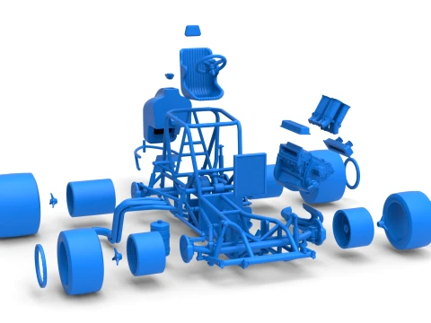 Vintage Pavement Sprint car Base Scale 1 to 25 3D Print Model