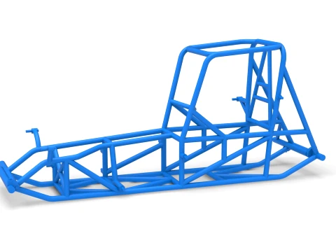 Frame of Vintage Pavement Sprint car Scale 1 to 25 3D Druckmodell