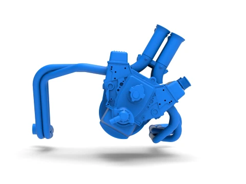 Engine of Vintage Pavement Sprint car Scale 1 to 25 3D Print Model