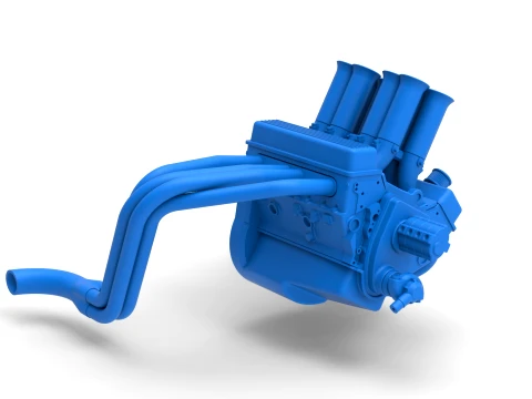 Engine of Vintage Pavement Sprint car Scale 1 to 25 3D Print Model