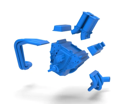 Engine of Vintage Pavement Sprint car Scale 1 to 25 3D Print Model