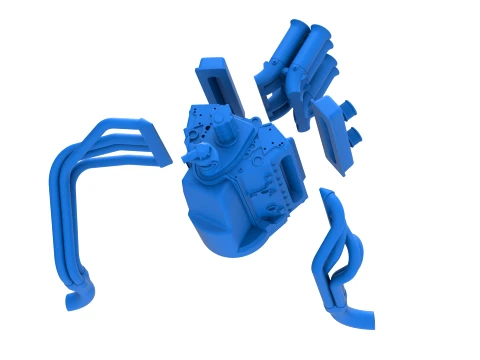 Engine of Vintage Pavement Sprint car Scale 1 to 25 3D Print Model
